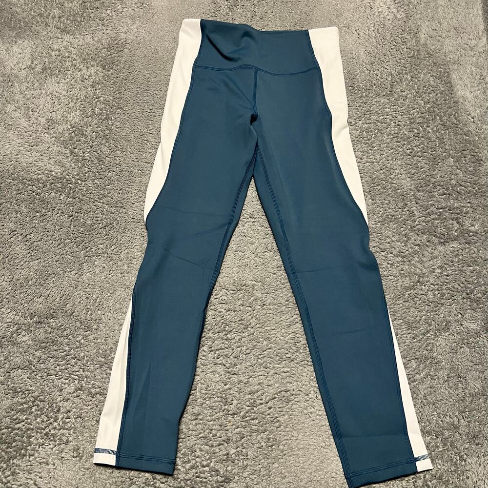 Zyia Active Leggings Pants Womens 6-8 Blue White High Rise Crop
